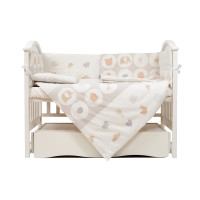 Постельный комплект 6 эл Twins Eco Line New 4091-E-020, Animals beige, бежевый