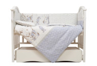 Постельный комплект 6 эл Twins Eco Line New 4091-E-026, Best friend grey, белый / серый