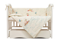 Постельный комплект 6 эл Twins Eco Line 4090-E-012, Indian summer blue, беж / голубой