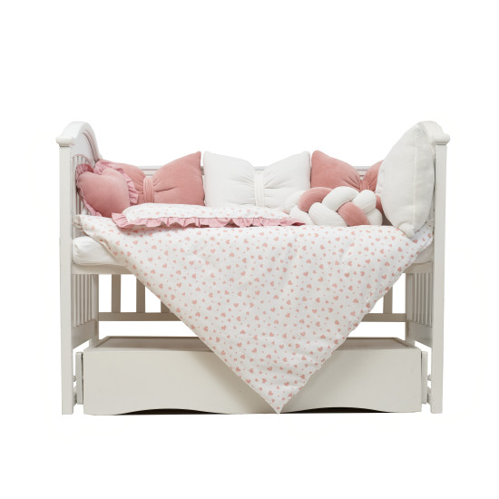 Постельный комплект 6 эл. Twins Love 4020-TL-24, powder pink, пудра