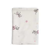 Пеленка Twins муслиновая 110х75 цвета в ассортименте/ 1610-TPM-08В, Baby pink, розовый
