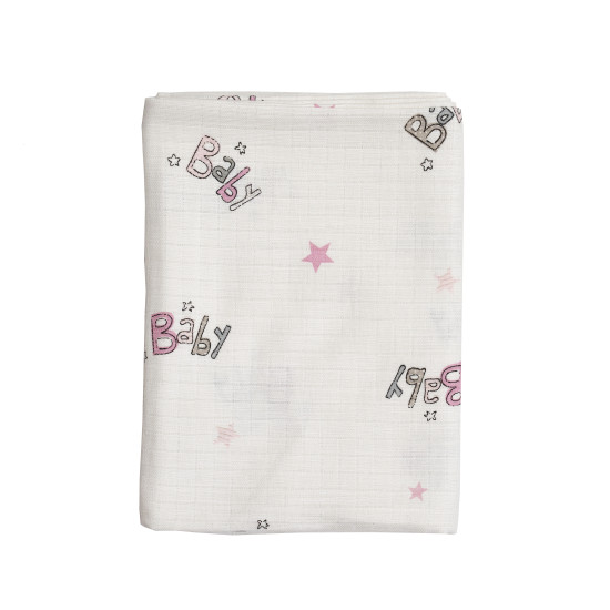 Пеленка Twins муслиновая 110х75 цвета в ассортименте/ 1610-TPM-08В, Baby pink, розовый