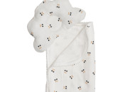Детский плед и подушка ортопедическая Twins муслин Маршмелоу 110х80 white/cherry белый