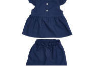 ННабор для девочки Twins Linen (шорты, майка) лен 62р W-101-HTL62-09, dark blue, синий