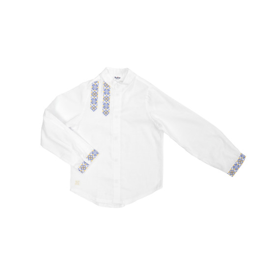 Shirt embroidered for boy Etno 110s yellow/blue