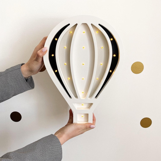 Нічник Sabo Воздушный шар N04bk1, чорний & сірий & білий, білий/сірий