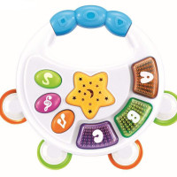 Пластиковый музыкальный Тамбурин Baby Mix PL-430132 PL-430132, blue, белый / синий