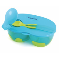 Тарелка и ложка Baby Mix RA / D2-0511 RA / D2-0511 B, blue, голубой