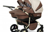 Коляска для двійні Verdi Twin 05, беж/коричневий
