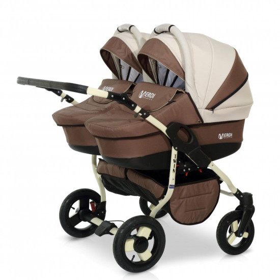 Коляска для двійні Verdi Twin 05, беж/коричневий
