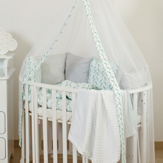 Постельный комплект 8 эл Twins Dolce Птички 4064-DB-406, mint, м 