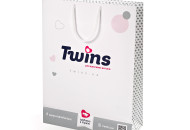 Подарочный пакет Twins 39х29х10 pap392910, white/blue, белый/синий