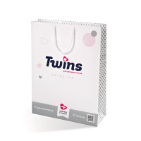 Подарочный пакет Twins 39х29х10 pap392910, white/blue, белый/синий