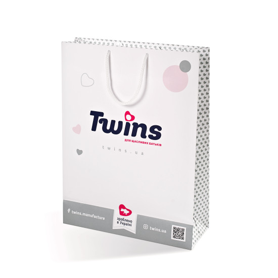 Подарочный пакет Twins 39х29х10 pap392910, white/blue, белый/синий