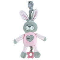 Плюшевая музыкальная подвеска Baby Mix STK-19393PR Кролик, pink, розовый