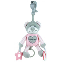 Плюшевая подвеска с вибро Baby Mix STK-19445PB Мишка розовый 40846, pink, розовый