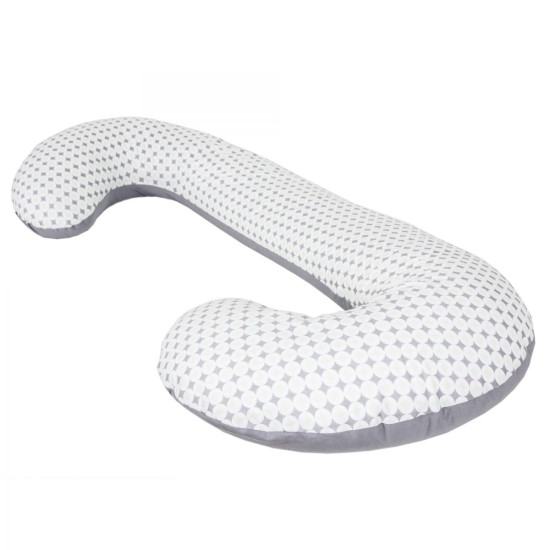 Подушка для беременных Ceba Physio Duo джерси W-705-700-526, Diamonds & circles, белый/серый