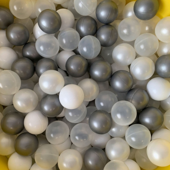 Шарики Badum для сухого бассейна (100 шт) B-KB-100-1-10, white/grey, белый/серый