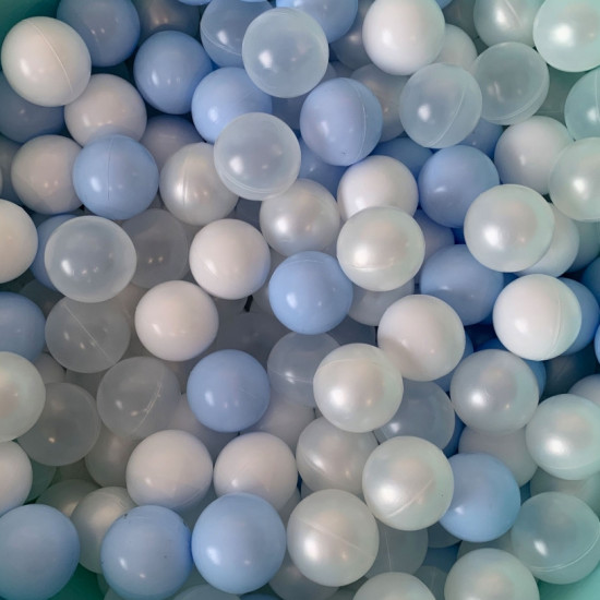 Шарики Badum для сухого бассейна (100 шт) B-KB-100-1-04, white/blue, белый/голубой