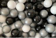 Шарики Badum для сухого бассейна (100 шт) B-KB-100-1-16, white/black, белый/черный