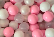 Шарики Badum для сухого бассейна (100 шт) B-KB-100-1-08, white/raspberry, белый/розовый