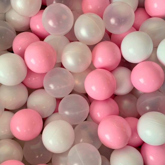 Шарики Badum для сухого бассейна (100 шт) B-KB-100-1-08, white/raspberry, белый/розовый