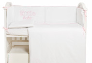 Постельный комплект 6 эл Twins Little Baby 4042-TLB-08, white/pink, белый/розовый