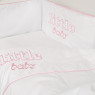 Постельный комплект 6 эл Twins Little Baby 4042-TLB-08, white/pink, белый/розовый