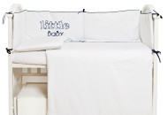 Постельный комплект 6 эл Twins Little Baby 4042-TLB-09, white/blue, белый/синий