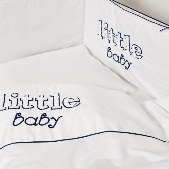 Постельный комплект 6 эл Twins Little Baby 4042-TLB-09, white/blue, белый/синий