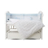 Постельный комплект 6 эл Twins Birds 4021-TB-401, blue/white, белый/голубой