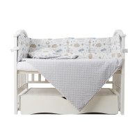 Постельный комплект 6 эл Twins Sky 4060-TS-10, grey, серый