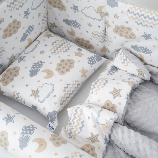 Постельный комплект 6 эл Twins Sky 4060-TS-10, grey, серый