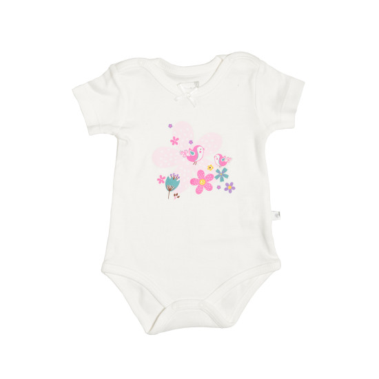 Боди Caramel Flowers короткий рукав BK8202EKRU-74, ecru, беж светлый, 68/74