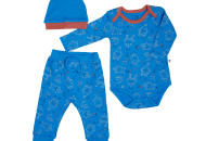 Набор для мальчика Caramel Космо (боди, брюки, шапка) BPS7460-68, dark blue, синий, 62/68