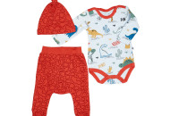 Set for the boy Caramel Dino (body, trousers, hat) BPS8034-56, Blue, Blue, 50/56