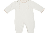 ROMPER Knitwood Twins LEO for a boy TUF-7352-3-6, ECRU, Bright Beige, 3-6 months