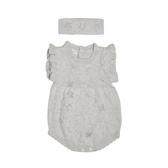 Body knitwear Twins Leo Star Grey with headband 6-9 mon