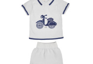 Twins LEO Moto (T-shirt and Shorti) Pue-8331-3-6, Grey, Gray, 3-6 months