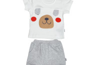 Костюм летний Twins Puanbaby Dog (футболка и шорты) PUAN6651-80, grey, серый/белый, 12-18 мес