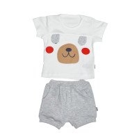 Костюм летний Twins Puanbaby Dog (футболка и шорты) PUAN6651-80, grey, серый/белый, 12-18 мес