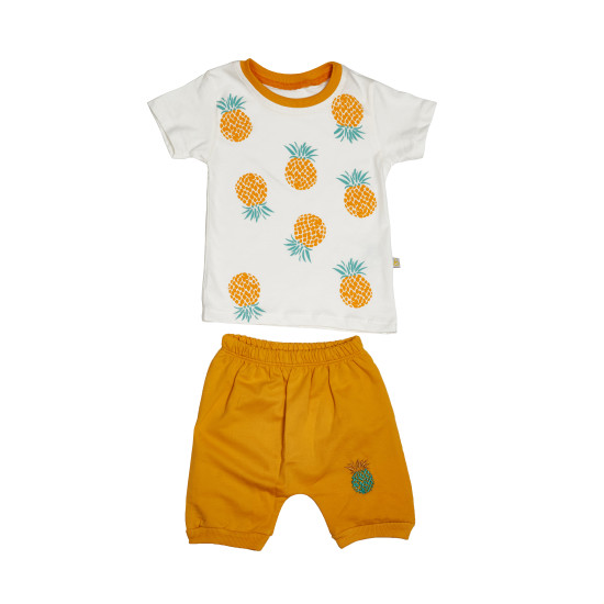 Костюм летний Twins Bobiskobaby Ананас (футболка и шорты) BOBI564-YEL-74, yellow, желтый, 6-9 мес