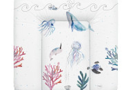 Пеленальный матрас Cebababy 75x72 Watercolor World W-144-123-652, Ocean, белый