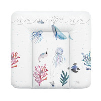 Пеленальный матрас Cebababy 75x72 Watercolor World W-144-123-652, Ocean, белый