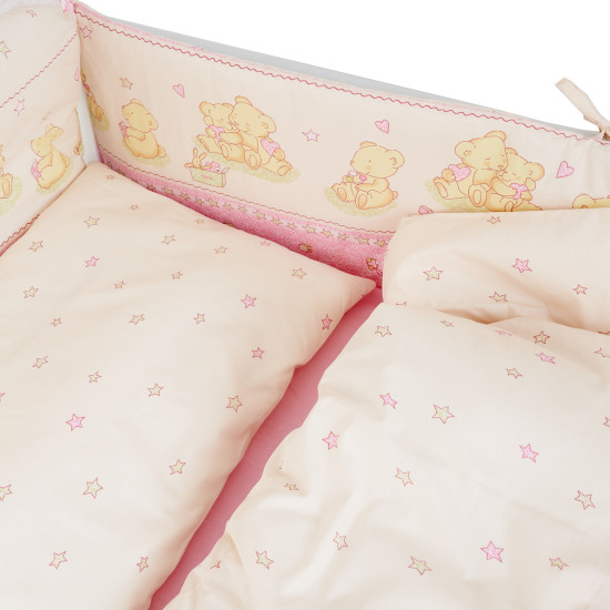 Постельный комплект 4 эл Twins Comfort бампер + сменка 4052-C-016, Игрушки розовые, розовый