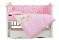 Bed set 4 EL Twins Comfort Bumper + shift 4052-C-008, pink jellyfish, pink