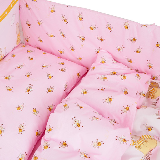 Постельный комплект 4 эл Twins Comfort бампер + сменка 4052-C-008, Медуны розовые, розовый