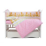 Постельный комплект 4 эл в кроватку девочки Twins Comfort бампер + сменка 4052-C-026, Утята розовые, розовый