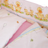Постельный комплект 4 эл в кроватку девочки Twins Comfort бампер + сменка 4052-C-026, Утята розовые, розовый