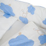 Постельный комплект 4 эл Twins Comfort бампер + сменка 4052-C-020, Горошки голубые, синий